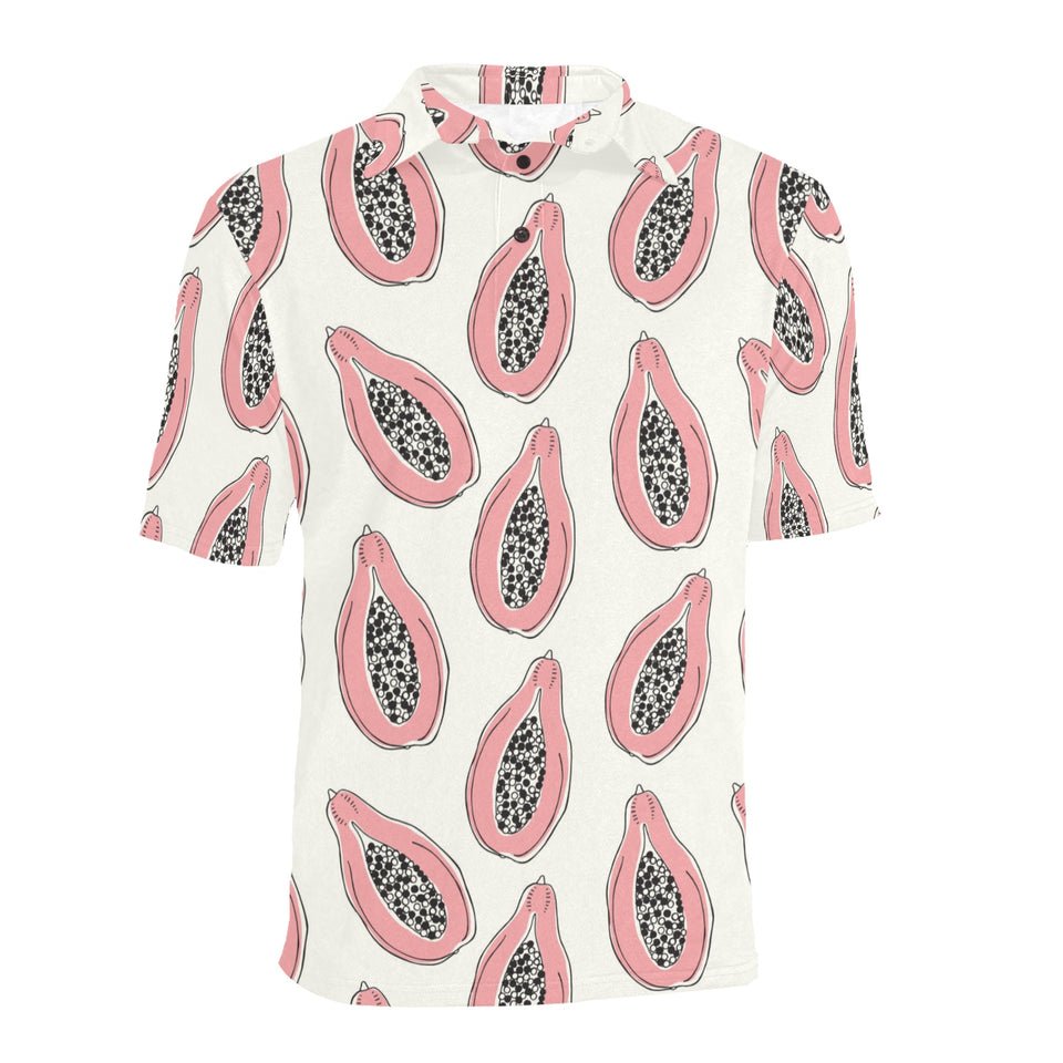 papaya pattern Men's All Over Print Polo Shirt