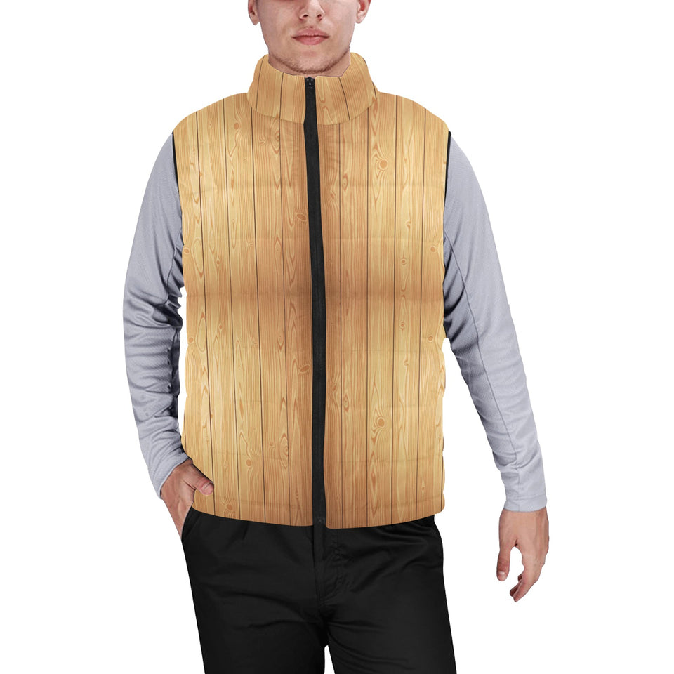 Wood Printed Pattern Print Design 05 Men's Padded Vest