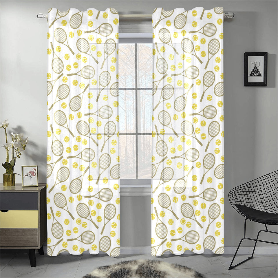Tennis Pattern Print Design 02 Gauze Curtain