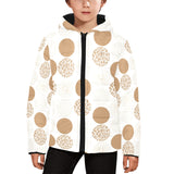 Gold Texture mushroom pattern Kids' Boys' Girls' Padded Hooded Jacket