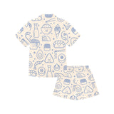 Cute sushi icon pattern Kids' Boys' Girls' V-Neck Short Pajama Set