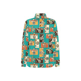 Camera Pattern Print Design 03 Women's Long Sleeve Polo Shirt