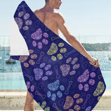 Dog Paws Pattern Print Design 02 Beach Towel