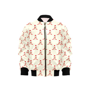 Golden Retriever Pattern Print Design 01 Kids' Boys' Girls' Bomber Jacket