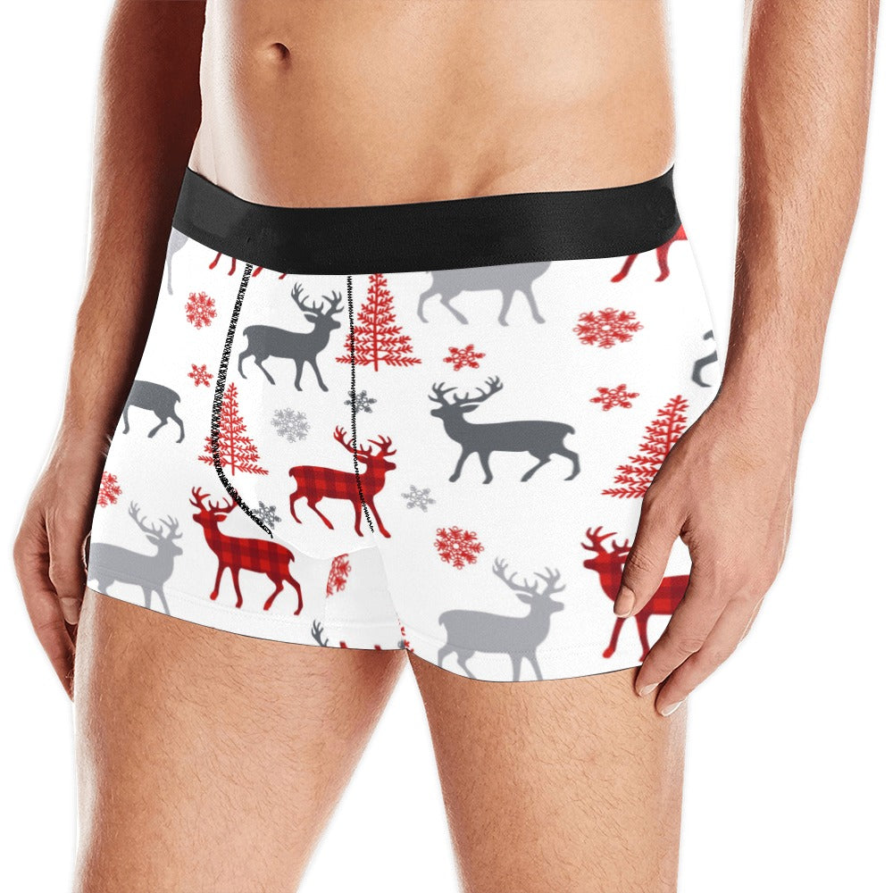 Deer tree snowflakes chrismas pattern Men's All Over Print Boxer Briefs Men's Underwear