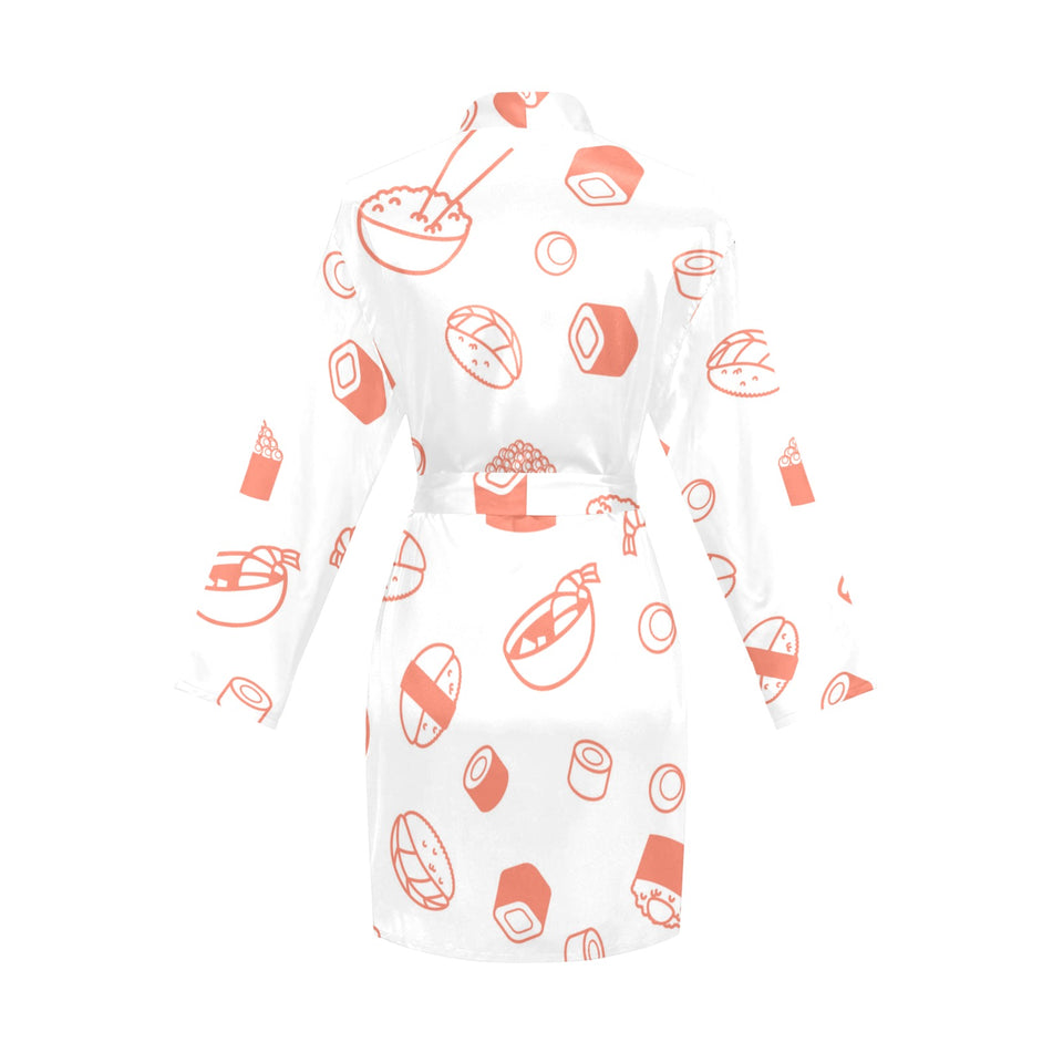 Sushi pattern Women's Long Sleeve Belted Night Robe