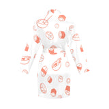 Sushi pattern Women's Long Sleeve Belted Night Robe