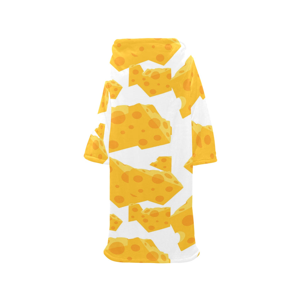 Cheese slice pattern Blanket Robe with Sleeves