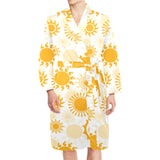 Sun design pattern Men's Long Sleeve Belted Night Robe
