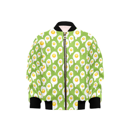 Fried Eggs Pattern Print Design 01 Kids' Boys' Girls' Bomber Jacket