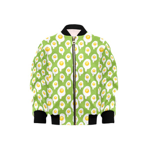 Fried Eggs Pattern Print Design 01 Kids' Boys' Girls' Bomber Jacket