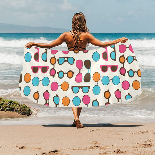 Sun Glasses Pattern Print Design 03 Beach Towel