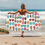 Sun Glasses Pattern Print Design 03 Beach Towel