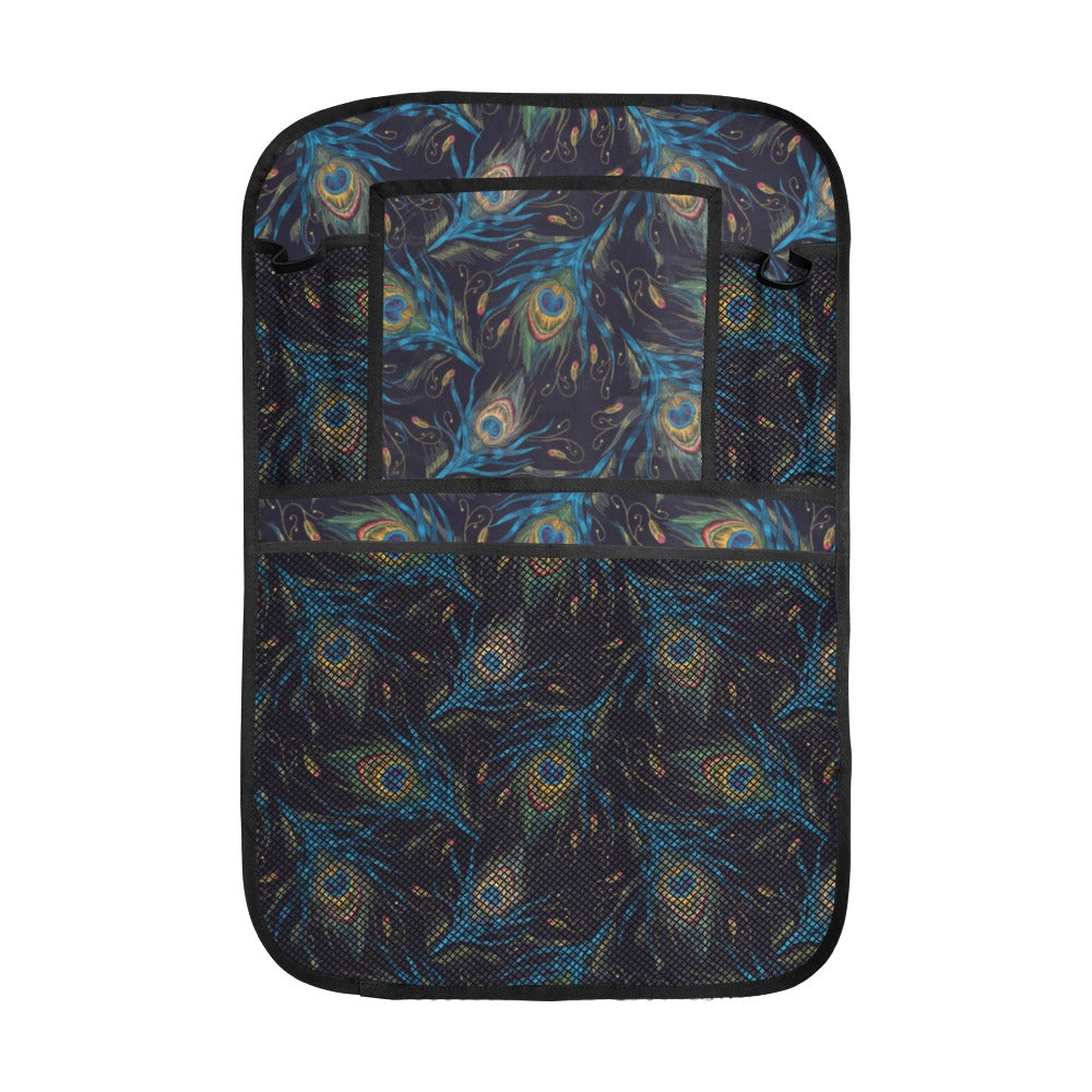 Beautiful peacock feather pattern Car Seat Back Organizer