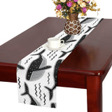 Black whale pattern Table Runner