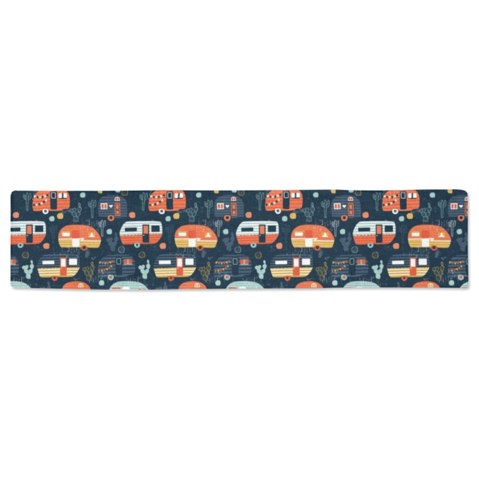 Camper Van Pattern Print Design 05 Table Runner