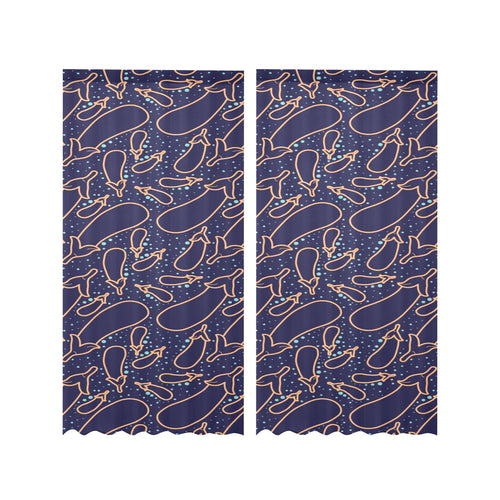 Eggplant Pattern Print Design 04 Gauze Curtain