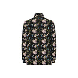 Hummingbird Pattern Print Design 03 Women's Long Sleeve Polo Shirt