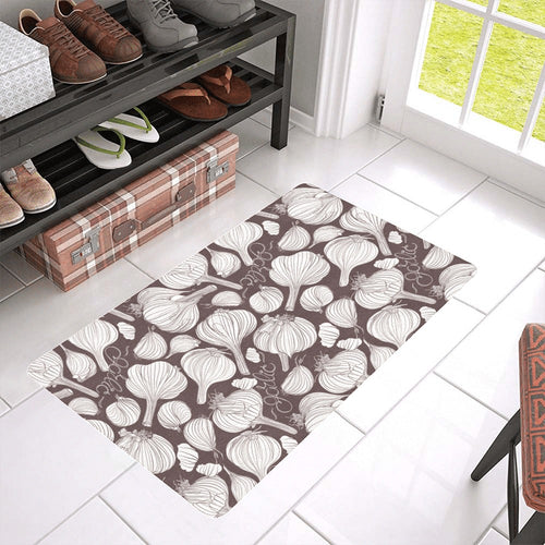Garlic bulb dark background Doormat