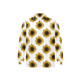 sunflowers design pattern Men's Long Sleeve Polo Shirt