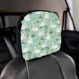 White swan lake pattern Car Headrest Cover