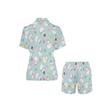 Cute snowman snowflake pattern Women's V-Neck Short Pajama Set