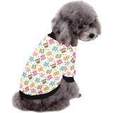 Color cute owl pattern All Over Print Pet Dog Round Neck Fuzzy Shirt