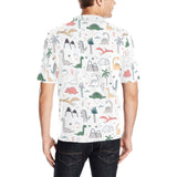 Cute cartoon dinosaurs tree pattern Men's All Over Print Polo Shirt