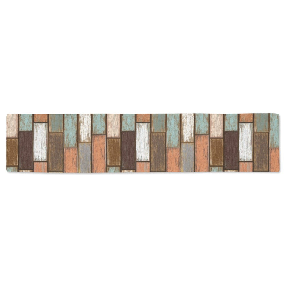 Wood Printed Pattern Print Design 02 Table Runner