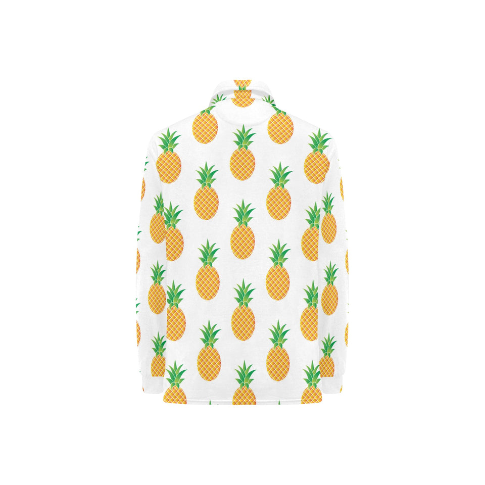 Pineapples pattern Women's Long Sleeve Polo Shirt