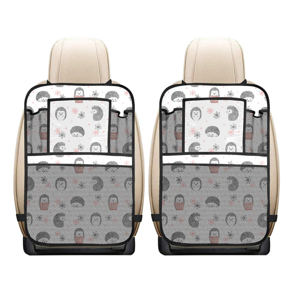 Hedgehog Pattern Print Design 02 Car Seat Back Organizer