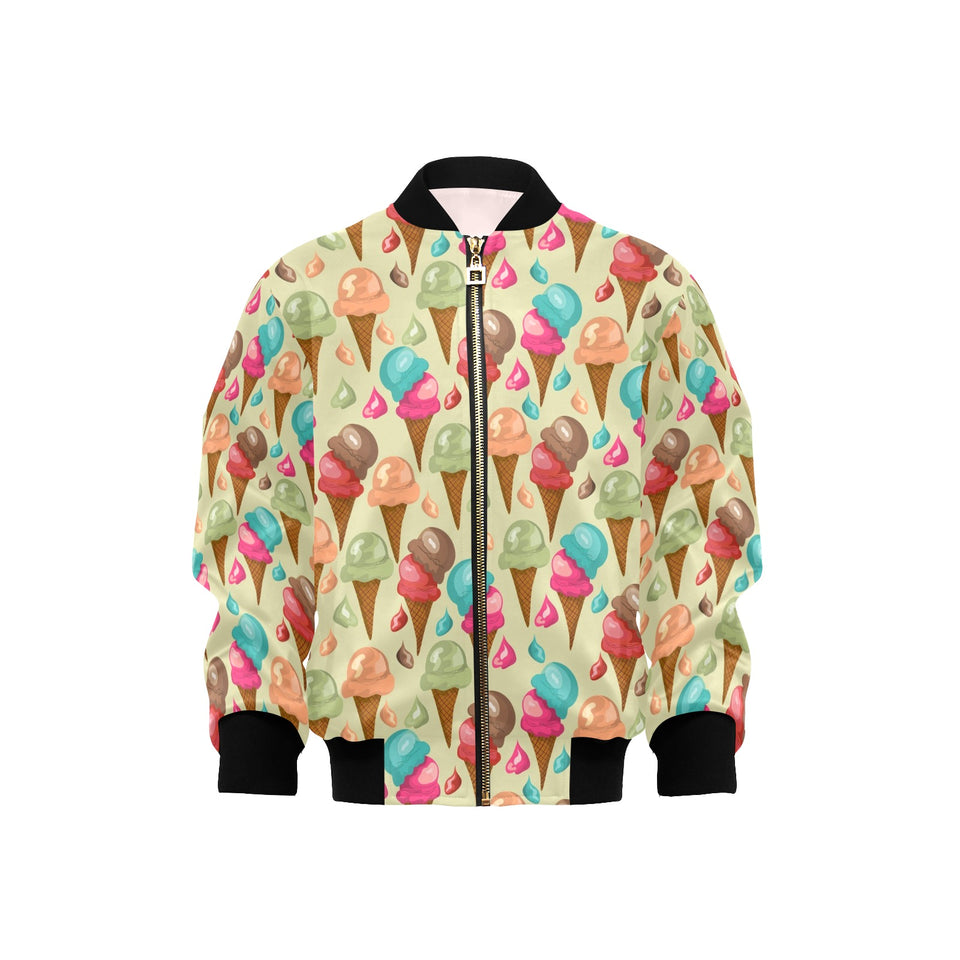 Colorful ice cream pattern Kids' Boys' Girls' Bomber Jacket