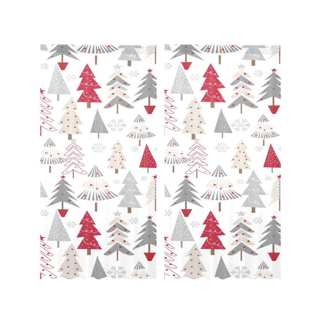 Cute Christmas tree pattern Gauze Curtain