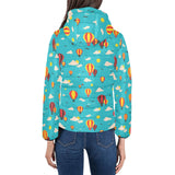 Hot Air Balloon Sky Pattern Women's Padded Hooded Jacket