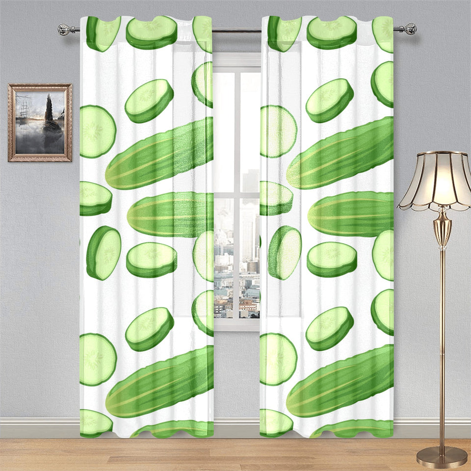 cucumber whole slices pattern Gauze Curtain