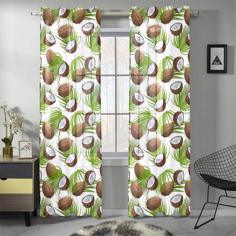 Coconut Pattern Print Design 04 Gauze Curtain