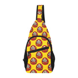 Daruma japanese wooden doll yellow background All Over Print Chest Bag