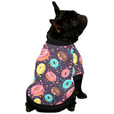 Colorful donut glaze pattern All Over Print Pet Dog Round Neck Fuzzy Shirt