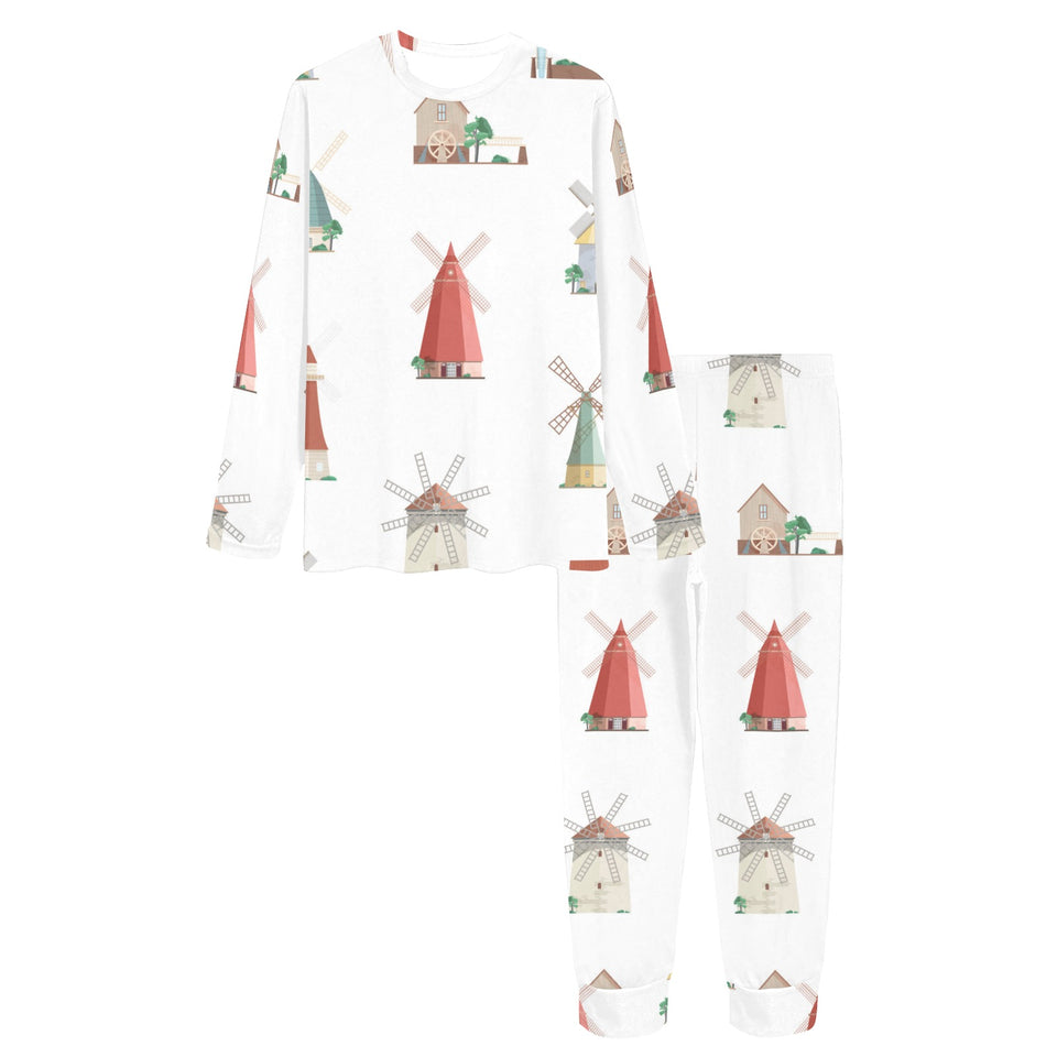 windmill design pattern Women's All Over Print Pajama Set