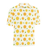 oranges leaves pattern Men's All Over Print Polo Shirt