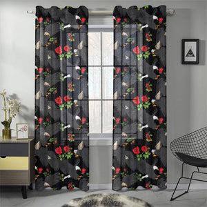 Eagle Pattern Print Design 04 Gauze Curtain