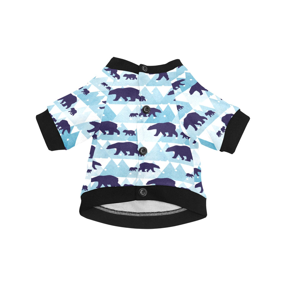 polar bear winter snow pattern All Over Print Pet Dog Round Neck Fuzzy Shirt