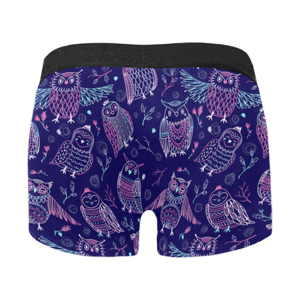 Cute owls pattern boho style ornament Men's All Over Print Boxer Briefs Men's Underwear