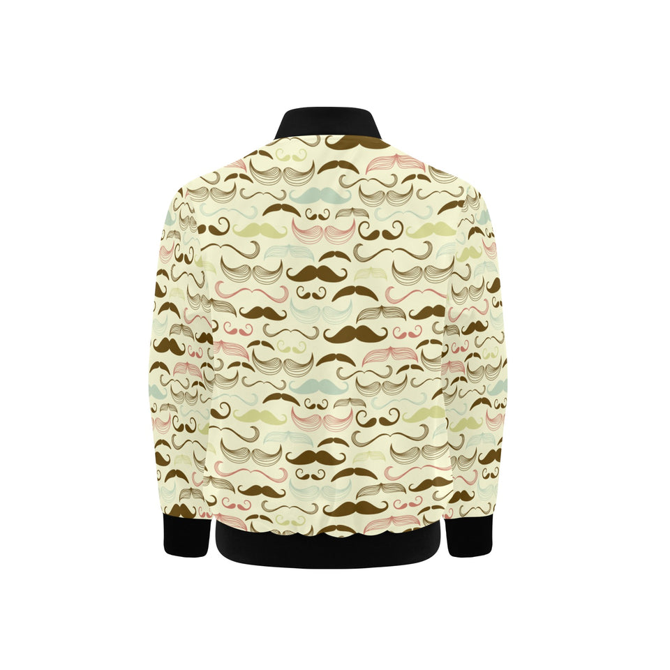 Mustache Beard Pattern Print Design 01 Kids' Boys' Girls' Bomber Jacket