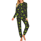 Alien Pattern Print Design 02 Women's All Over Print Pajama Set