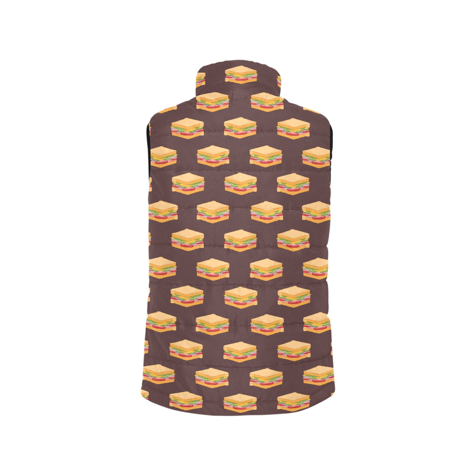 Sandwich Pattern Print Design 04 Women's Padded Vest