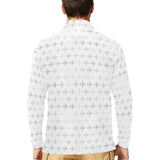 Airplane print pattern Men's Long Sleeve Polo Shirt