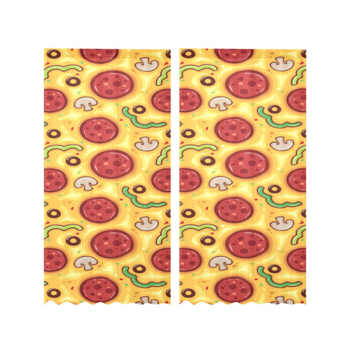 Pizza texture pattern Gauze Curtain