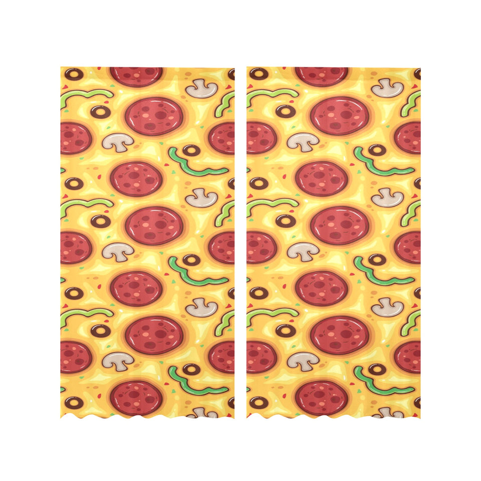 Pizza texture pattern Gauze Curtain