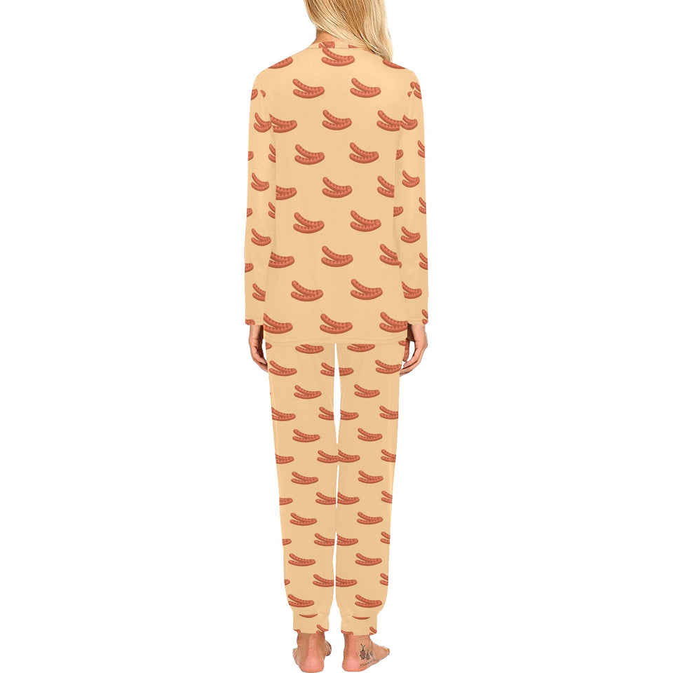 Sausage Pattern Print Design 03 Women's All Over Print Pajama Set